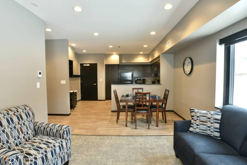 Living Area looking into Kitchen and Entry